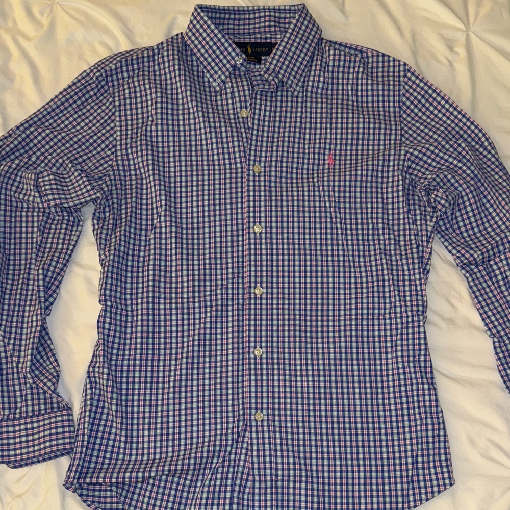 Men's Polo Ralph Lauren Blue Checkered Shirt